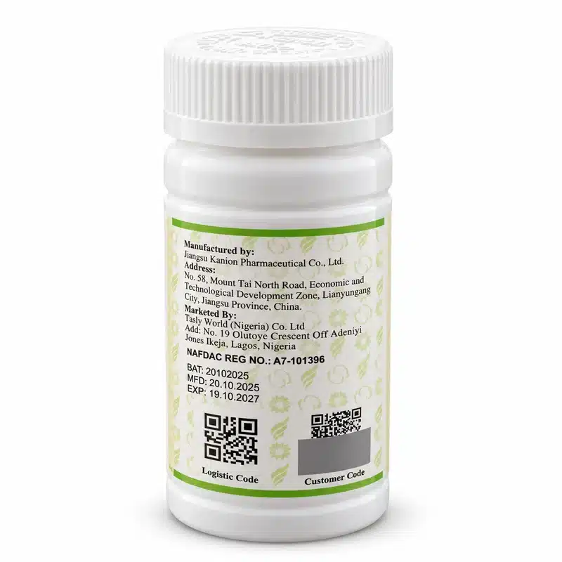 Kasly Milk Calcium Tablet – Bone &Amp; Teeth Support – 100 Chewable Tablets - Recs-Medix Kasly milk calcium tablet back label showing manufacturer, nigerian marketer, nafdac number and batch dates.