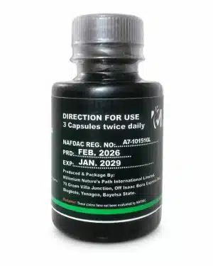 Milnapath Kardiamil 500mg 60 capsules black bottle, front label showing the Kardia Mil name and heart illustration.