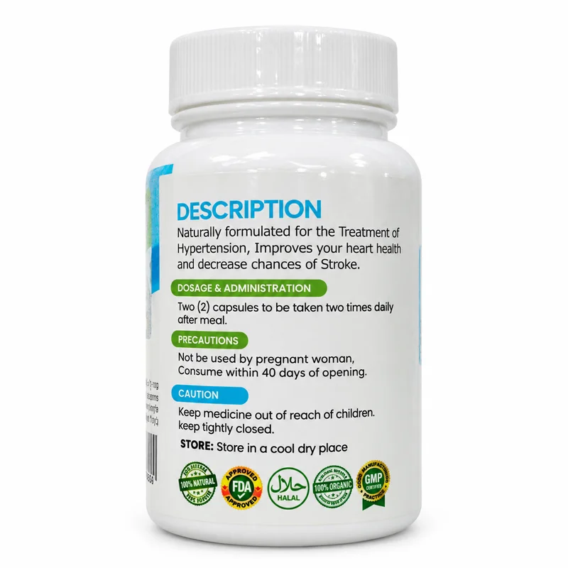 Trionlife Cardioxin – Cardiovascular Wellness Support – 60 Capsules - Recs-Medix Trion cardioxin 60 capsules bottle showing dosage directions, pregnancy precaution, caution, storage instructions and certification marks.