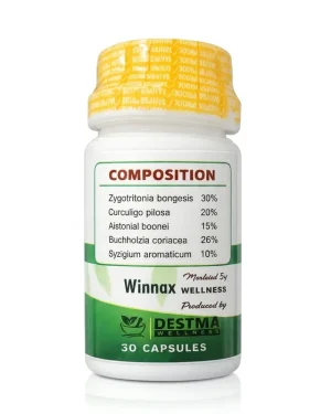 Padosa Cleanser composition panel listing five botanical extracts with percentages, marketed by Winnax, produced by Destma Wellness.