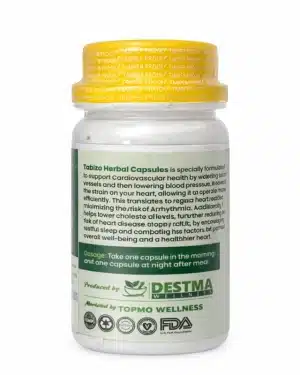 Tabizo Herbal Capsules 600mg 30 capsules side label description