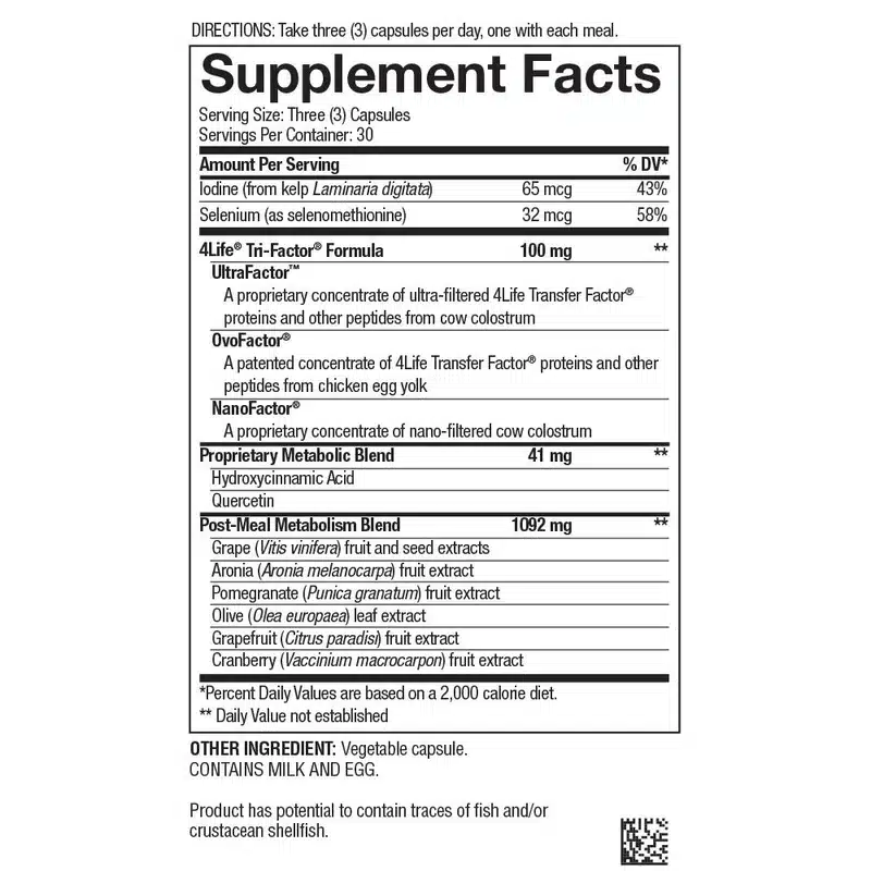 4Life Transfer Factor Metabolite – Thyroid &Amp; Metabolism Support Capsules – 90 Capsules - Recs-Medix 4life transfer factor metabolite capsules laid out as part of a daily supplement routine