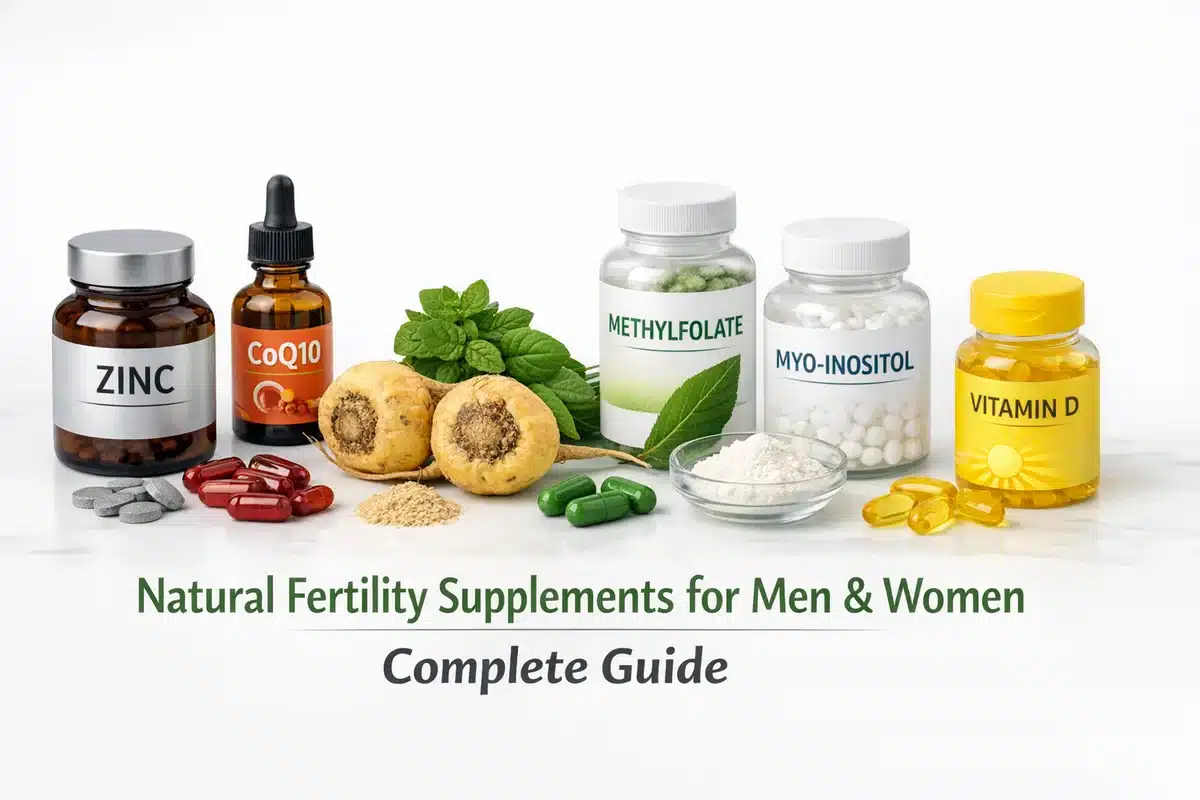 Natural-Fertility-Supplements-Men-Women-Complete-Guide Natural fertility supplements for men and women including zinc coq10 methylfolate myo-inositol and vitamin d complete guide