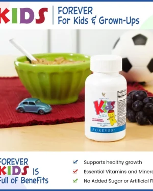 Forever Kids chewable multivitamins with essential vitamins minerals and no added sugar