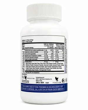 Forever Kids phytonutrient ingredients with fruits and vegetables