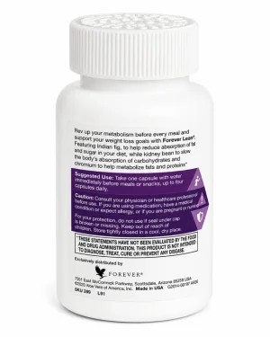 Forever Lean back label with suggested use directions