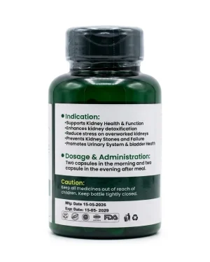 Afromedi Soluvia Herbal Capsules directions label, vegetarian kidney and urinary support capsules taken morning and evening after meals.