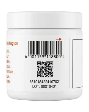 Bio-Oil Dry Skin Gel 200 mL packaging detail showing the product barcode, QR code and printed lot identification information.