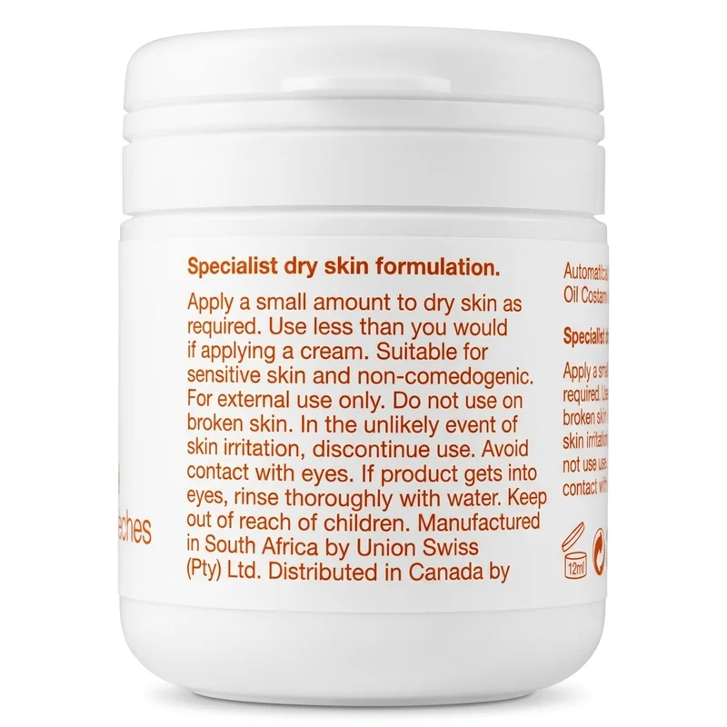 Bio-Oil Dry Skin Gel – Intensive Moisture For Very Dry Skin – 200Ml - Recs-Medix Bio-oil dry skin gel 200 ml side label showing directions for use, sensitive-skin suitability, warnings and manufacturer details.