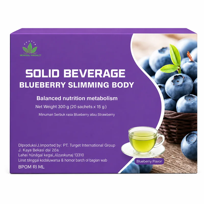 Green World Blueberry Slimming Body — Weight Management Shake — 15G — 20 Sachets - Recs-Medix Green-world-blueberry-slimming-body-solid-beverage-300g-front
