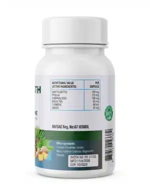 HealthGarde ProGarde supplement facts showing Saw Palmetto, Pygeum, Pumpkin Seed, Green Tea, Turmeric and Ginger