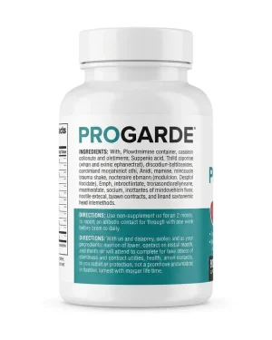 HealthGarde ProGarde back label showing ingredients, dosage and NAFDAC Reg No A7-103881L