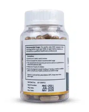 Janis Nutrition Madhuhara back label with recommended usage, storage instructions and NAFDAC registration number for adult daily use