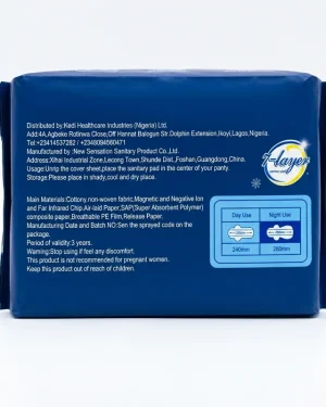 Kedi 7-Layer Sanitary Pad Night feature panel showing cottony surface, SAP absorption, breathable layer, lavender and mint.