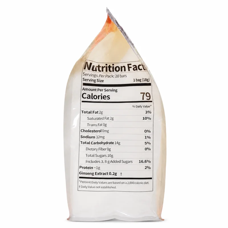 Kedicafe Instant Coffee — Energy &Amp; Focus Support With Ginseng Extract — 18G × 20 Sachets - Recs-Medix Side view of kedicafe instant coffee pouch showing nutrition facts, 79 calories and 200mg ginseng extract per 18g bag.