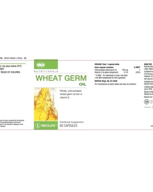 NeoLife Wheat Germ Oil product information describing cold-processed wheat germ oil, vitamin E and essential unsaturated fatty acids.