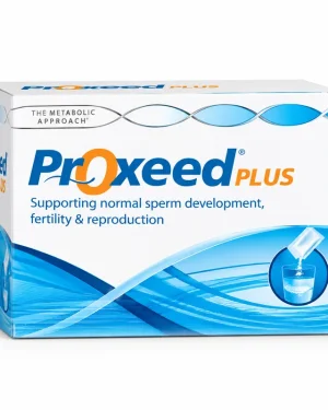 Proxeed Plus 30 sachets supplement box by Alfasigma for male fertility and normal reproductive support